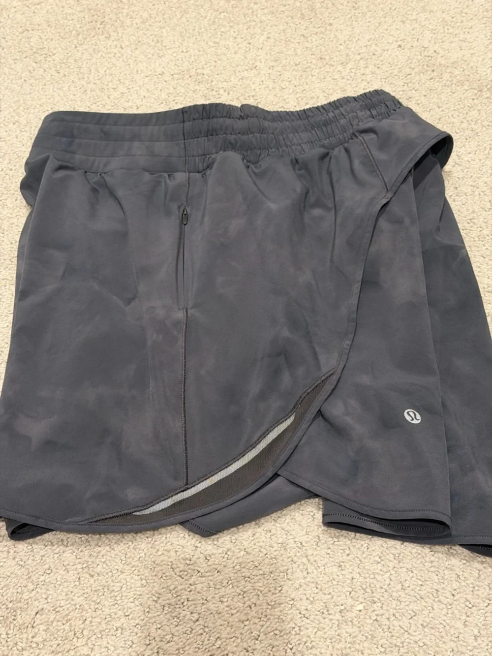 Lululemon Hotty Hot HR Skirt Long Diamond Dye Pitch Grey Graphite